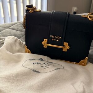 Prada Black Mini Bag with Gold Details